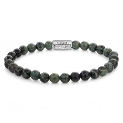 REBEL & ROSE ARMBAND - GREEN ROCKS - 6MM - L - 228602 REBEL & ROSE ARMBAND - GREEN ROCKS - 6MM - L - 228602