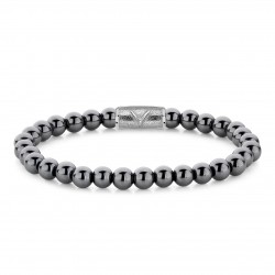 REBEL & ROSE ARMBAND - GREY SILVER SHINE DD - 6MM - L - 224547 REBEL & ROSE ARMBAND - GREY SILVER SHINE DD - 6MM - L - 224547