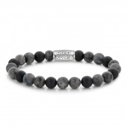 REBEL & ROSE ARMBAND - GREY ROCKS - 8MM - L - 221701 REBEL & ROSE ARMBAND - GREY ROCKS - 8MM - L - 221701