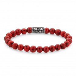 REBEL & ROSE ARMBAND - RED DELIGHT VINTAGE - 8MM - L - 221672 REBEL & ROSE ARMBAND - RED DELIGHT VINTAGE - 8MM - L - 221672