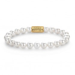 REBEL & ROSE ARMBAND - PEARL GEM GOLD - 8MM -S - 228584 REBEL & ROSE ARMBAND - PEARL GEM GOLD - 8MM -S - 228584