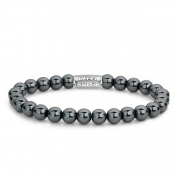 REBEL & ROSE ARMBAND - GREY SILVER SHINE DV - 8MM - M - 224450 REBEL & ROSE ARMBAND - GREY SILVER SHINE DV - 8MM - M - 224450