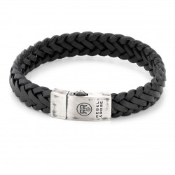 REBEL & ROSE ARMBAND - BRAIDED RAW MATT BLACK - L - 230865 REBEL & ROSE ARMBAND - BRAIDED RAW MATT BLACK - L - 230865