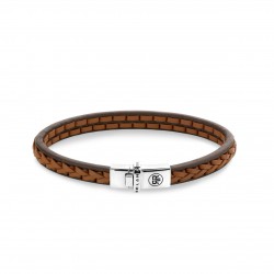 REBEL & ROSE ARMBAND - SINGLE STRANDED BROWN COGNAC - M - 221748 REBEL & ROSE ARMBAND - SINGLE STRANDED BROWN COGNAC - M - 221748