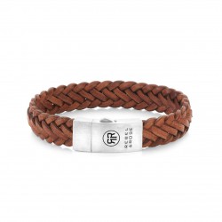 REBEL & ROSE ARMBAND BRAIDES RAWMATT COGNAC M - 231614