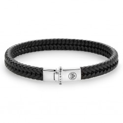 REBEL & ROSE ARMBAND LEER - SMALL BRAIDES APOLLO BLACK - S - 229329