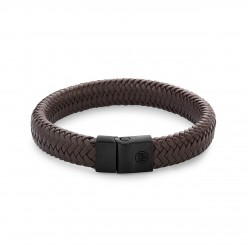 REBEL & ROSE ARMBAND - FULL METAL HERRINGBONE BROWN BLACK - L - 223547 REBEL & ROSE ARMBAND - FULL METAL HERRINGBONE BROWN BLACK - L - 223547