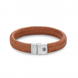 REBEL & ROSE ARMBAND - FULL METAL HERRINGBONE COGNAC MATT - L - 223545 REBEL & ROSE ARMBAND - FULL METAL HERRINGBONE COGNAC MATT - L - 223545