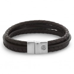 REBEL & ROSE ARMBAND - FULL METAL PREMIUM COMBO - 12 MM - BROWN - L - 230075