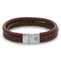 REBEL & ROSE ARMBAND - FULL METAL PREMIUM COMBO - COGNAC - 12 MM - L - 230086