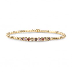 SPARKLING JEWELS ARMBAND - CRYSTAL TUBE - GOLD - MULTI CZ - 232157