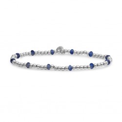 SPARKLING JEWELS ARMBAND SODALITE REVERSE ROUNDEL - SILVER - 232073