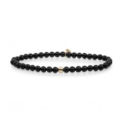 SPARKLING JEWELS ARMBAND ONYX SATURN SMALL -GOLD 4MM - 227014