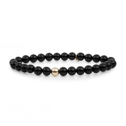 SPARKLING JEWELS ARMBAND SATURN LARGE ONYX QUARTZ - 226065
