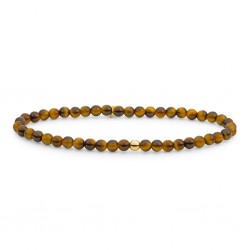 SPARKLING JEWELS BRACELET TIGER EYE SATURN SMALL GOLD 4MM - 228748