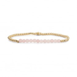 SPARKLING JEWELS ARMBAND - ROSE QUARTZ UNIVERSE - GOLD - 3MM - 231387