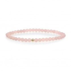 SPARKLING JEWELS ARMBAND ROSE QUARTZ SATURN SMALL - GOLD - 230364