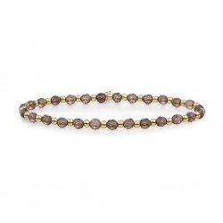 SPARKLING JEWELS ARMBAND SMOKEY QUARTZ INTERSTELLAR - GOLD -3MM - 232078