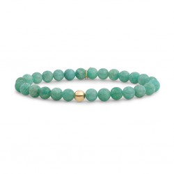 SPARKLING JEWELS ARMBAND RICH GREEN AMAZONITE SATURN LARGE GOLD 6MM - 227027 SPARKLING JEWELS ARMBAND RICH GREEN AMAZONITE SATURN LARGE GOLD 6MM - 227027