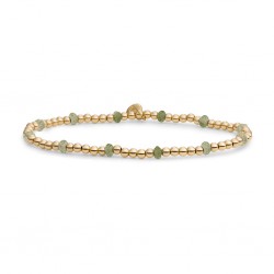 SPARKLING JEWELS ARMBAND LIME JADE REVERSE ROUNDEL - GOLD - 232086