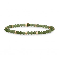 SPARKLING JEWELS ARMBAND LIME JADE ROUNDEL INTERSTELLAR - GOLD - 230381