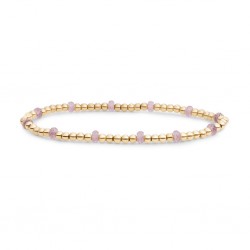 SPARKLING JEWELS ARMBAND PINK OPALITE REVERSE ROUNDEL - GOLD - 232090