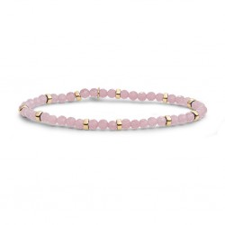 SPARKLING JEWELS ARMBAND PINK OPALITE ROUNDEL INTERSTELLAR - GOLD - 232091