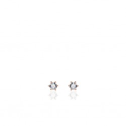 GISSER ZILVEREN ROSE VERGULDE OORKNOPPEN MET ZIRKONIA 3 MM - 214624 GISSER ZILVEREN ROSE VERGULDE OORKNOPPEN MET ZIRKONIA 3 MM - 214624