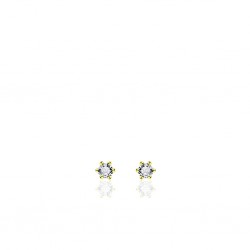 GISSER GOUD OP ZILVEREN OORKNOPPEN MET ZIRKONIA - 3MM - 212416