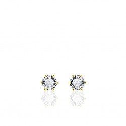 GOUD OP ZILVER OORKNOPPEN MET CUBIX ZIRKONIA - 6MM - 216575 GOUD OP ZILVER OORKNOPPEN MET CUBIX ZIRKONIA - 6MM - 216575