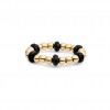 SPARKLING JWELS RING - FACET ROUNDEL ONYX - GOLD - 232752